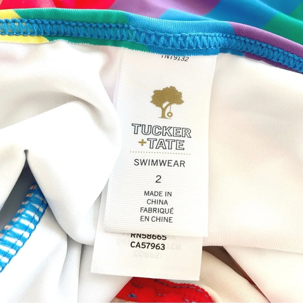 New Tucker + Tate Rainbow Swimsuit Ruffle One Piece Size 2